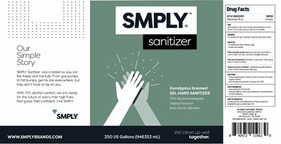 Eucalyptus 250G.jpg SMPLY Eucalyptus Hand Sanitizer - Eucalyptus 250G